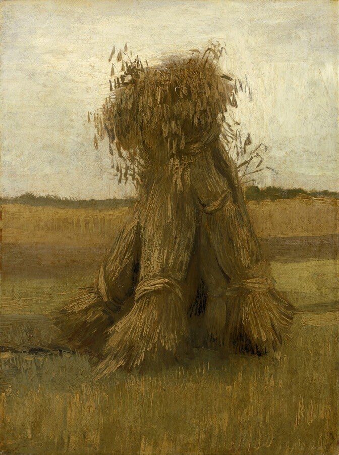 VanGoghTheLife's tweet photo. #VanGogh of the Day: Sheaves of Wheat, July-August 1885. Oil on canvas, 40.2 x 30 cm. Kröller-Müller Museum, Otterlo. @krollermuller https://t.co/KMcZeCJuqC