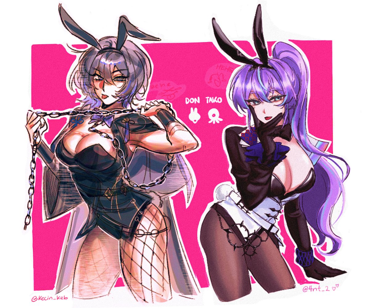 kecin_keb's tweet photo. bunny day never ends on my profile…drawing with @4nt_2 😼💕💕 #あうとロウ #すけるべ https://t.co/WP2dlFREfR