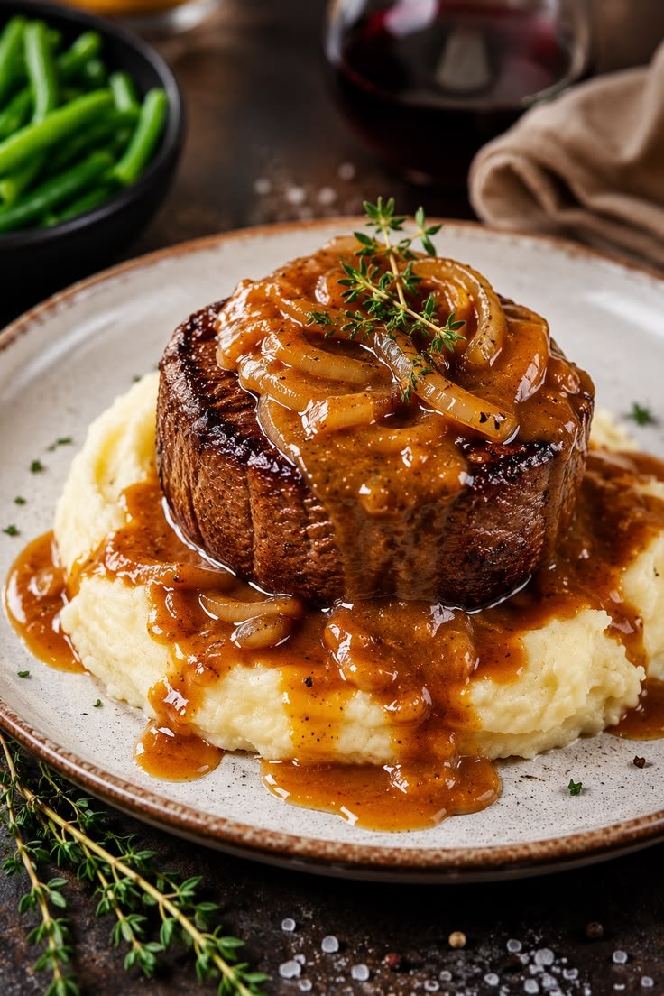 rock716860's tweet photo. French Onion Steak with Creamy Mashed Potatoes https://t.co/Y6kYW688so