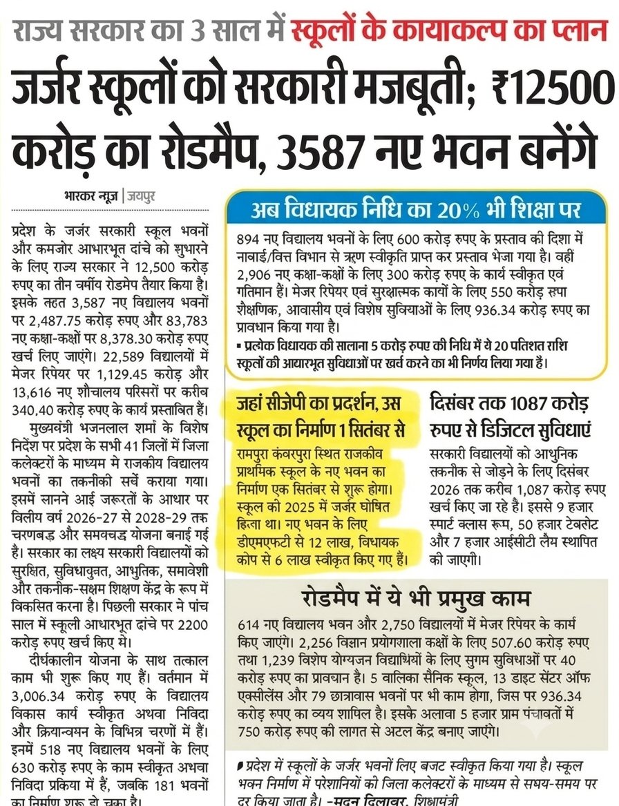 ShikshaNewsRaj1's tweet photo. जहाँ CPJ का प्रदर्शन उस रामपुरा स्कूल का निर्माण 1 सितंबर से शुरू होगा , ये कॉकरोच जनता पार्टी की जीत है आखिरकार स्कूल ठीक होने शुरू हो गये है.!!
@AshutoshRanka https://t.co/4wdmrD8FGo