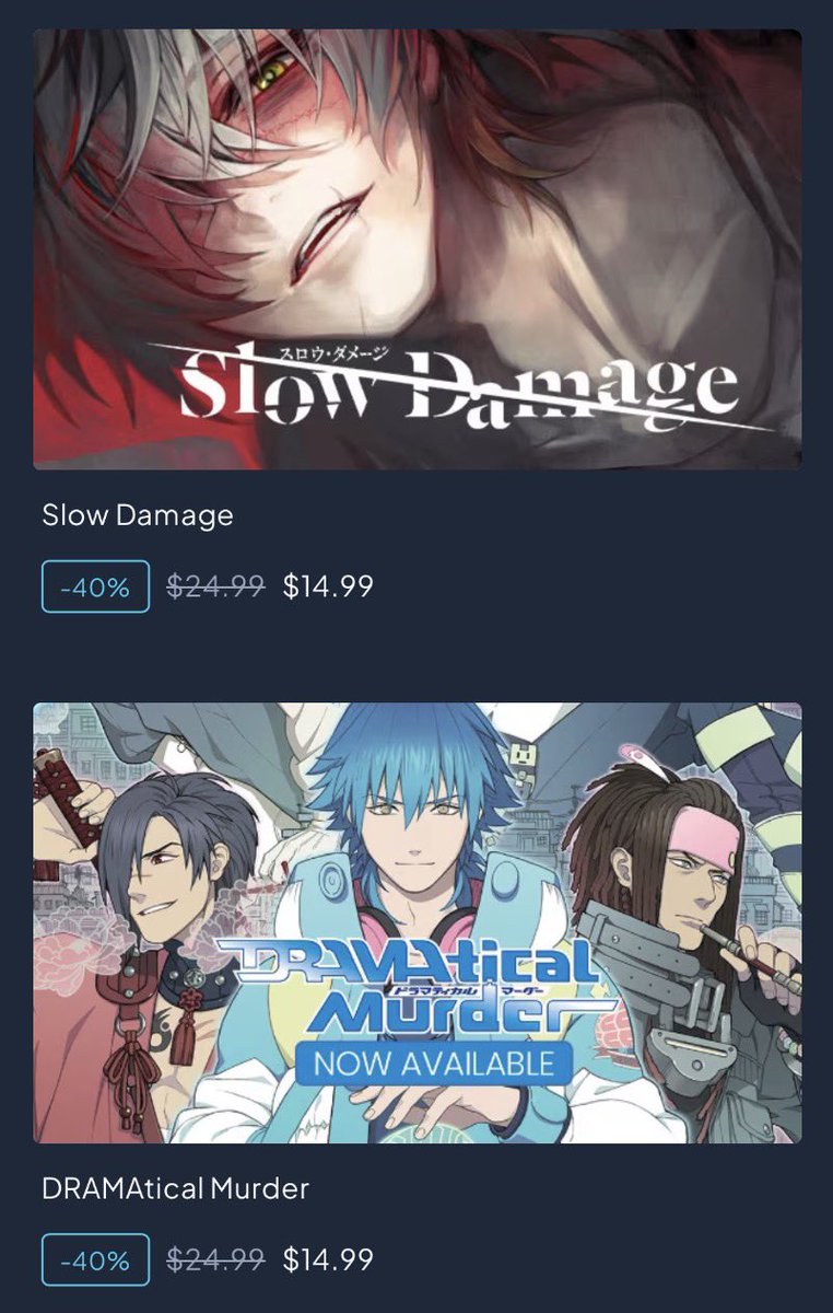 takucidal's tweet photo. !!! n+c games on sale for between 40% to 60% off on jast’s website!!! run run https://t.co/KhsfLxUNdR