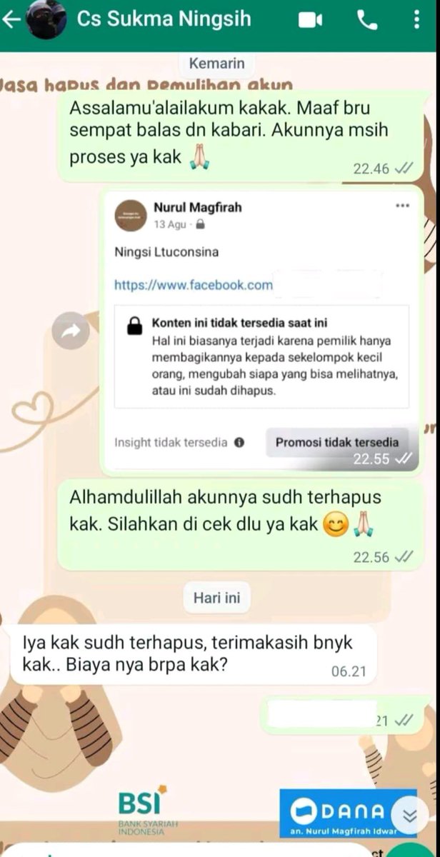 lovesmck's tweet photo. PROSES FAST &amp; BERGARANSI 

MELAYANI   KENDALA 
💕PULIHKAN CHT WA LAMA
💕JASA SADAP WA/IG
💕LUPA PASWORD &amp; LUPA DATA2
💕JASA HAPUS AKUN ALL SOSMED
💕JASA PEMULIHAN AKUN
💕GOGGLE ,GMAIL,IG,TWITER, FB,TIKTOK,DLL
#zonauang 
Fast respon WA di bio ya °•° https://t.co/Z0WOjdhbdh
