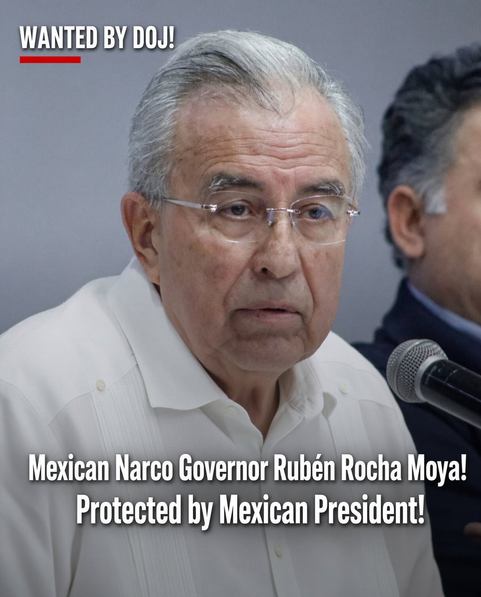 defense_civil25's tweet photo. WANTED: DEAD OR ALIVE! Mexican Narco Governor Rubén Rocha Moya, Governor of the most corrupt state in Mexico! US demanded his extradition, but Mexico’s Cartel controlled President said NO, and provided protection for him! Now he’s back at work! He’s wanted for trafficking and murder!!