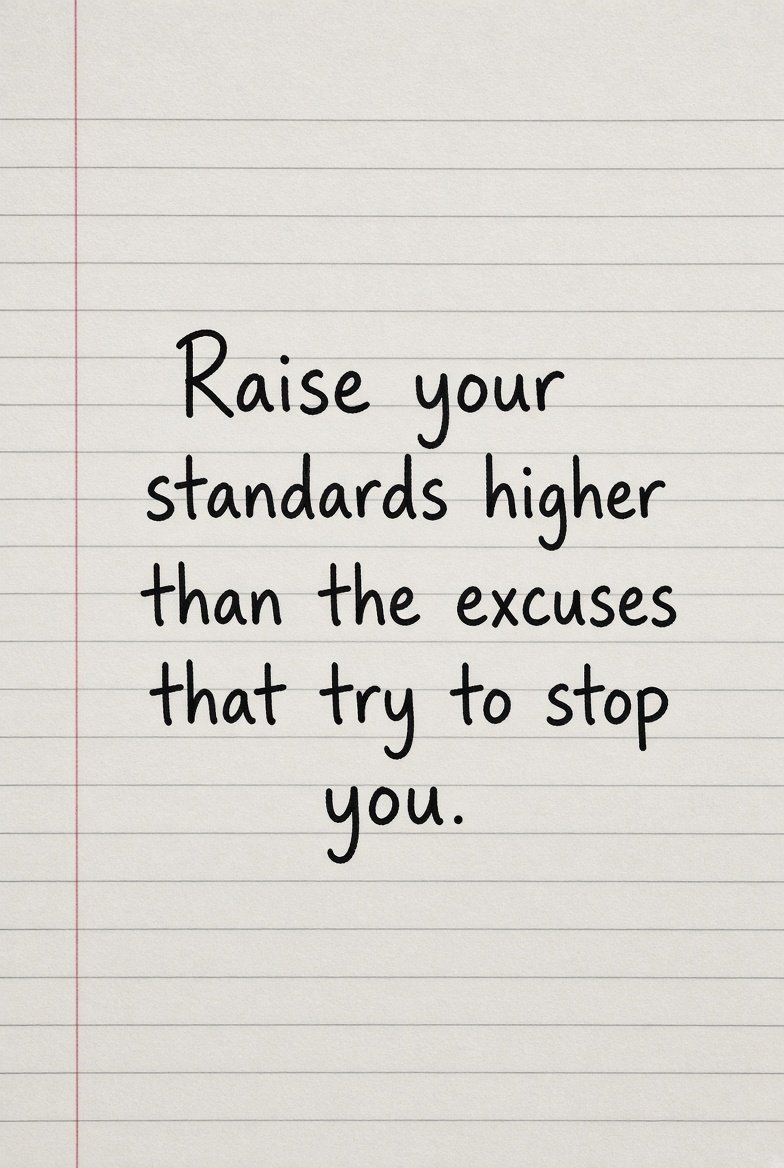 gianthologist's tweet photo. Raise your standards higher than the excuses that try to stop you.  

Raising your standards today? 👇

#HigherStandards https://t.co/abWWEmxg1W