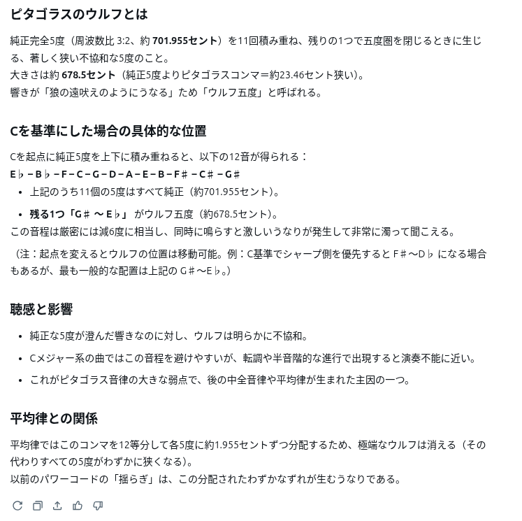 Fwmi3X's tweet photo. ピタゴラス音律の半音階では、よく知られたうなり(ウルフ)が発生します。
※音律の詳細に関しては、初心者向け&amp;マニアックな日本語サイトが多数あるのでそちらで...

minilogue xdでアナログとディジタル(VPM)のSAWを鳴らした結果も後でアップする予定です。
特にアナログはどうなるでしょうか？ https://t.co/bTinieZHaR