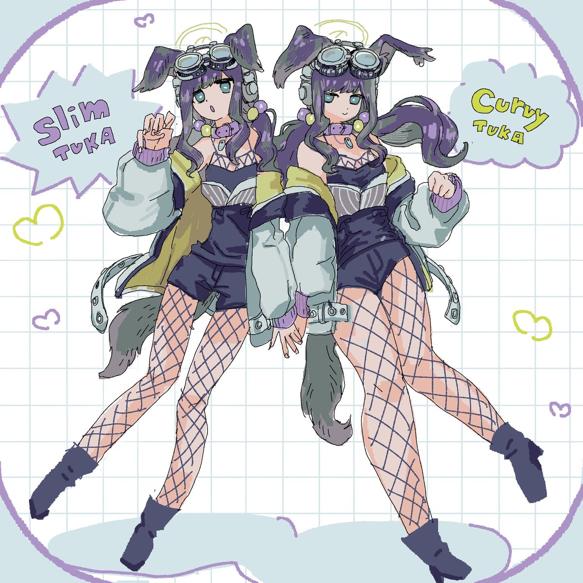 BLAC_yy's tweet photo. 細猫塚と太猫塚かいたんだけど、服着せる段階であんまり変わらなくなっちゃった https://t.co/pPAlaY6AgQ