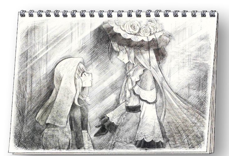 kyouhansya659's tweet photo. エンディングのこのイラストってなんだ🤔初めてメルルと会った日なのか、ユキが死に戻りでメルルと初めて会った日に戻ったものなのか？個人的には後者の方が嬉しいけど
 #まのさばネタバレ https://t.co/kb65deyZfY
