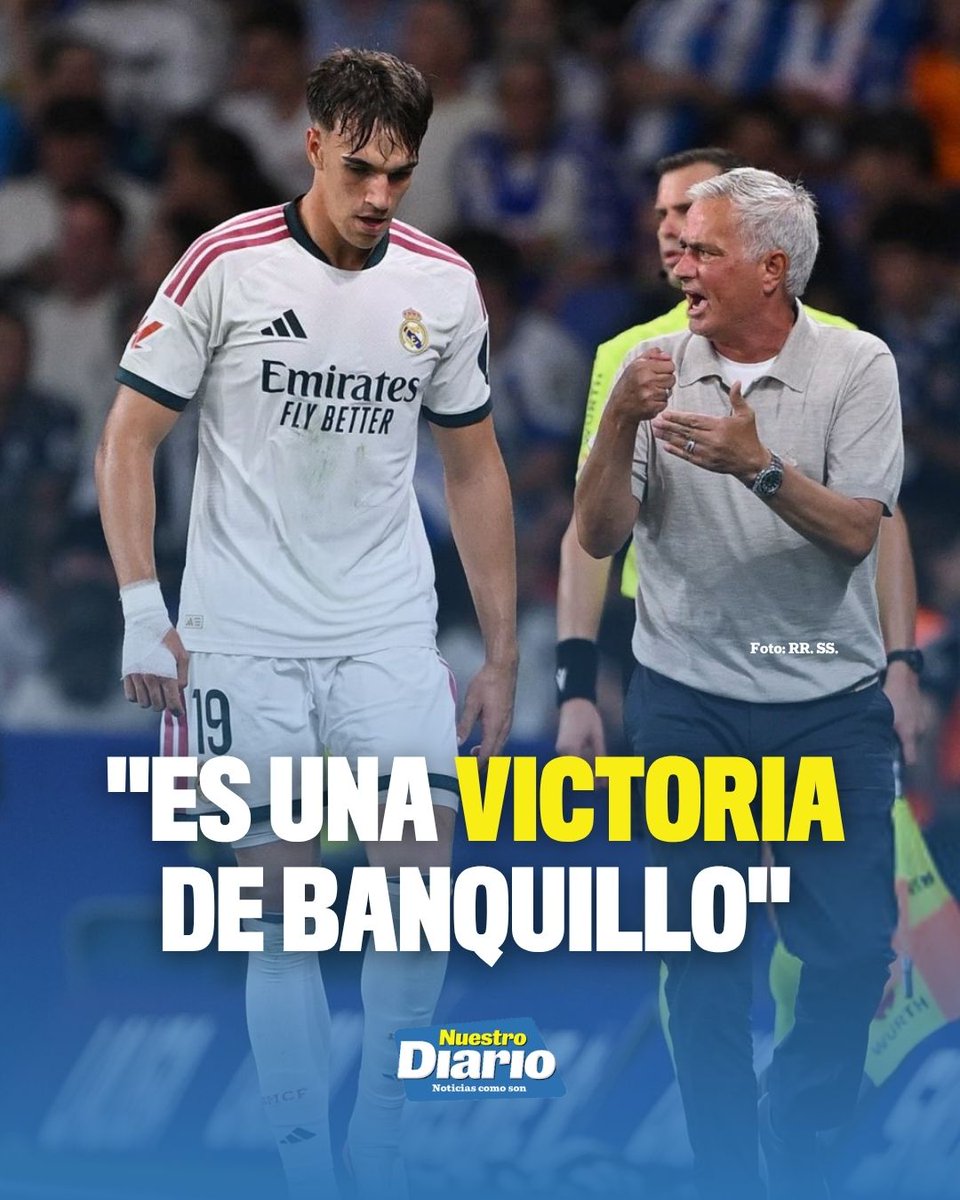 NuestroDiario's tweet photo. LAS FRASES DE "MOU" 😳⚪️🎙

El técnico del Real Madrid analizó la complicada victoria merengue en casa del Espanyol.

💬"Es una victoria de banquillo, banquillo frustrado no ayuda nada pero un banquillo con sentimiento de equipo te puede ayudar a ganar un partido. Tenemos que jugar 4 competiciones de manera seria, necesito a toda la plantilla con esta profesionalidad y trabajando para el equipo".

📸RR. SS. | #DeportesND