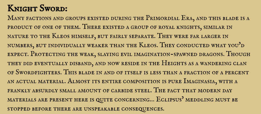 Tarmancer's tweet photo. #periastronstarsrpg Excerpt #273 from The Tarmancer's Notes: "Knight Sword" https://t.co/BLaesA1teI