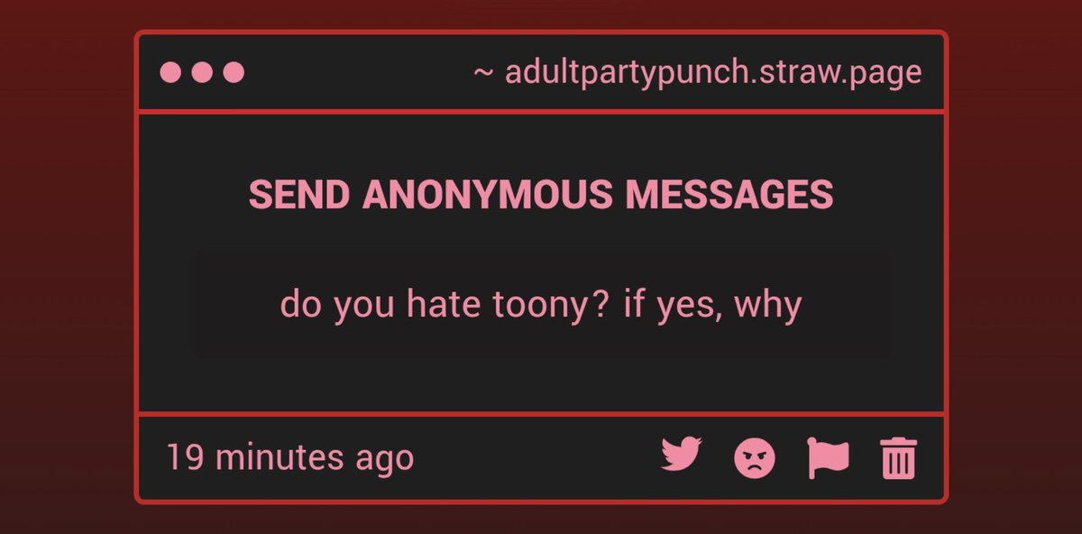 whatpartypunch's tweet photo. No I don't. I never hated toony, got a little obsessed since we have the exact same condition. It's like looking through a mirror. https://t.co/TTjRjt1s9W
