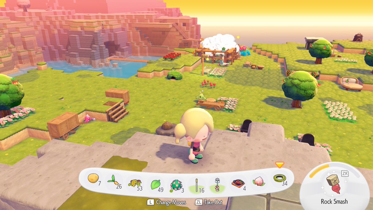 Whatzer's tweet photo. Y’all are over here creating these beautiful areas and restoring old areas in Pokopia, while I’m over here moving all my Pokemon to my Palette Town so they can all live together and know each other and not feel left out https://t.co/s4YPjyp52W