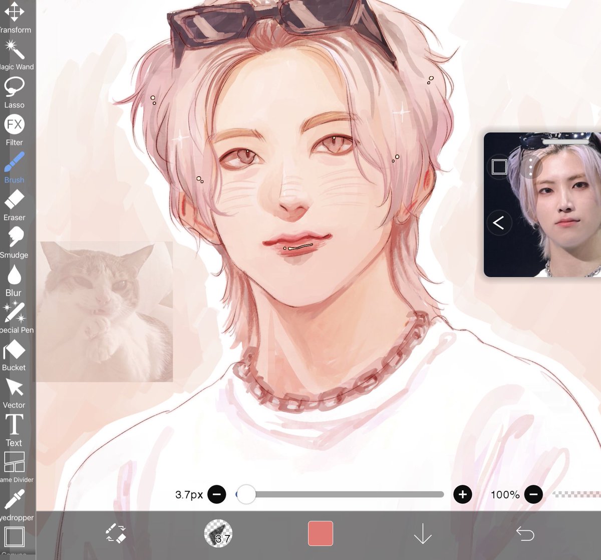 deerikiz's tweet photo. luné successfully (?) draws evil cat yuma https://t.co/wg0fvknEPV