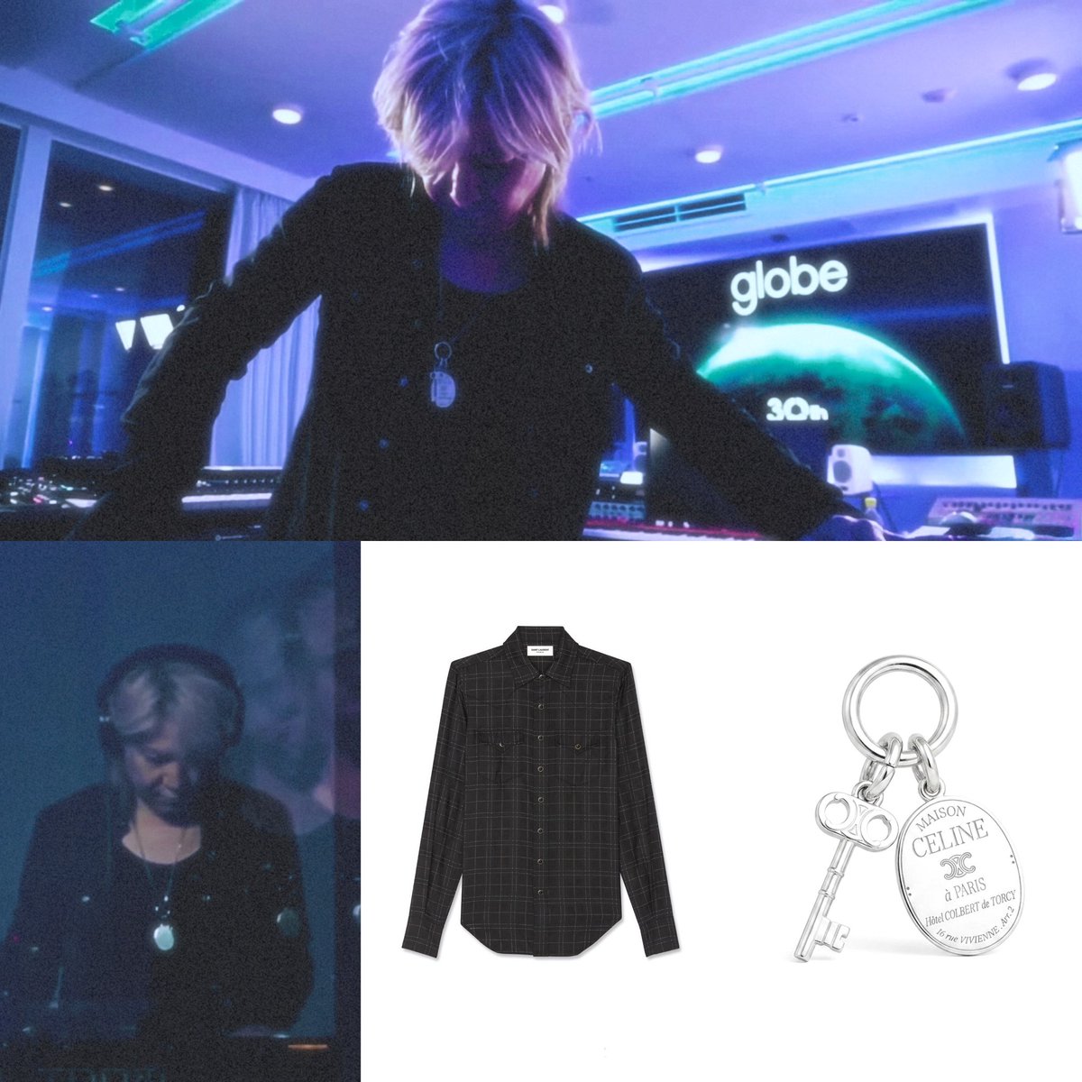 TKcostume's tweet photo. 2026.8.22
・
TETSUYA KOMURO STUDIO
TK Friday #251 
- globe DJ
・
#TetsuyaKomuro 's coordinate
Shirt
Saint Laurent

Charm
CELINE
・
#小室哲哉
#globe 
#てっち衣装部 https://t.co/tuXRoiZdv5
