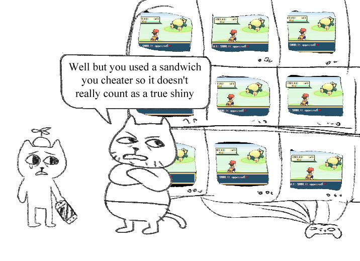 SaintBullArt's tweet photo. watched a video about the shiny hunting community and was possessed to channel my inner Nyazsche to draw this https://t.co/hFR23DbXGA