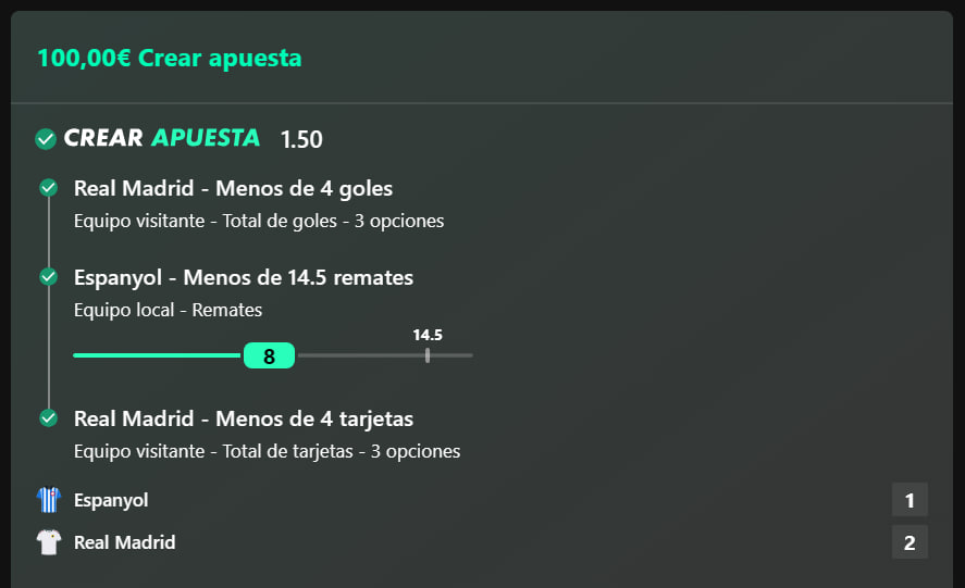 GDiariaBets's tweet photo. ✅Otra Cuota 3 para dentro

🔥Nos llevamos la Funbet y el Pick gratis del Espanyol vs Real Madrid

😁Seguimos con la buena dinámica, mañana mucho mas!! https://t.co/fwAaHf9XfQ