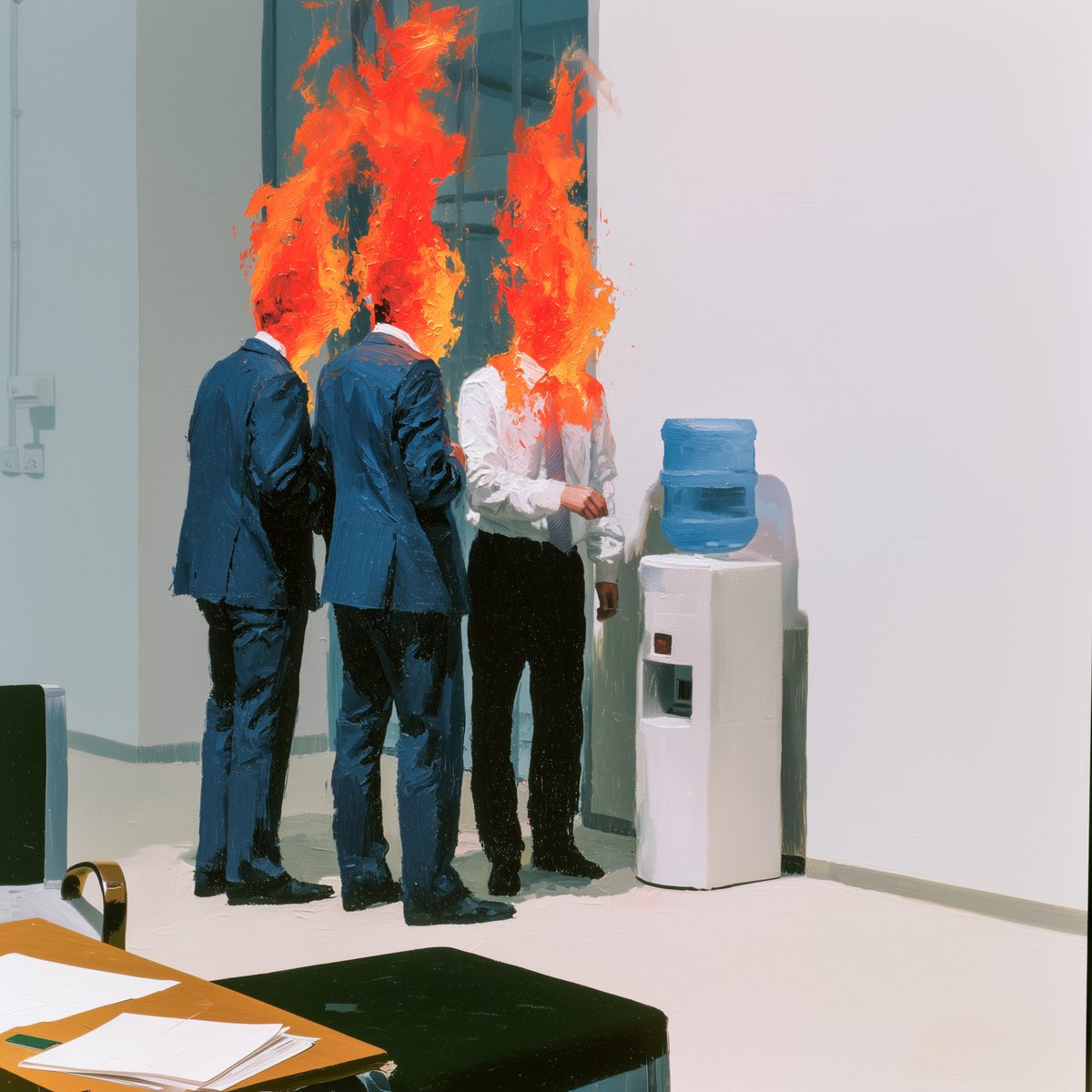 LucaPonsatoArt's tweet photo. water cooler talk. https://t.co/xlIrvcGGl9