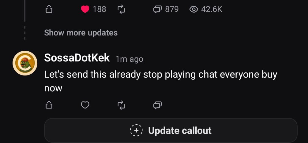 DotKek69420's tweet photo. Almost 50k views and 1000 comments on the call out is legendary.. let's break the app chads. https://t.co/tGbV2Zg5q8