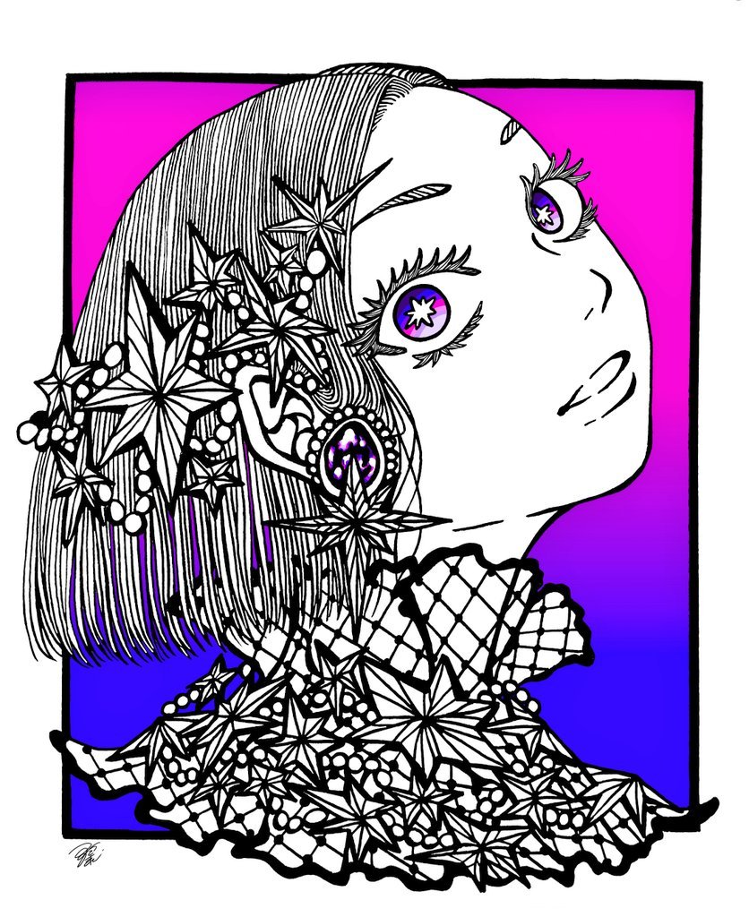 pranet7's tweet photo. 【昼の神様】【地獄の番人】
【星の神様】
#グラデーション #線画イラスト https://t.co/SScFLsWtSp