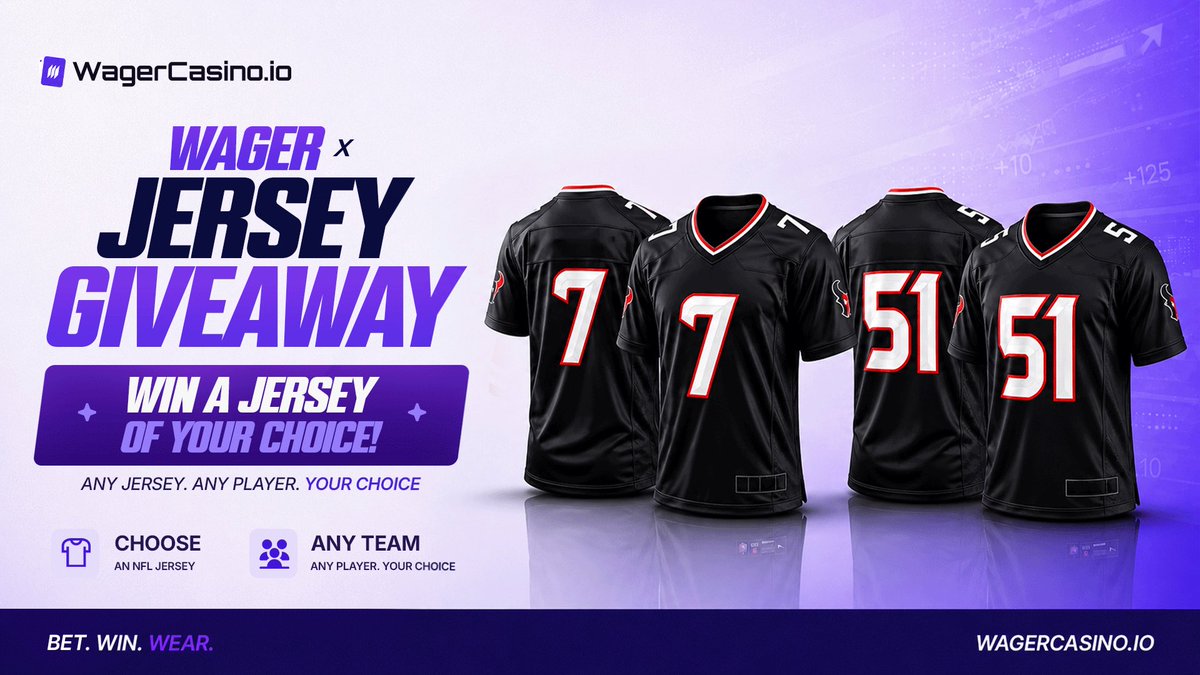DDelgattoNFL's tweet photo. 🚨 NFL JERSEY GIVEAWAY 🚨

To enter:
-Follow @wager_casino
-Like + Repost
-Tag a friend in the replies

Winner chosen on FRIDAY

LETS GO!! 🔥 https://t.co/Ogq4NLpQU0