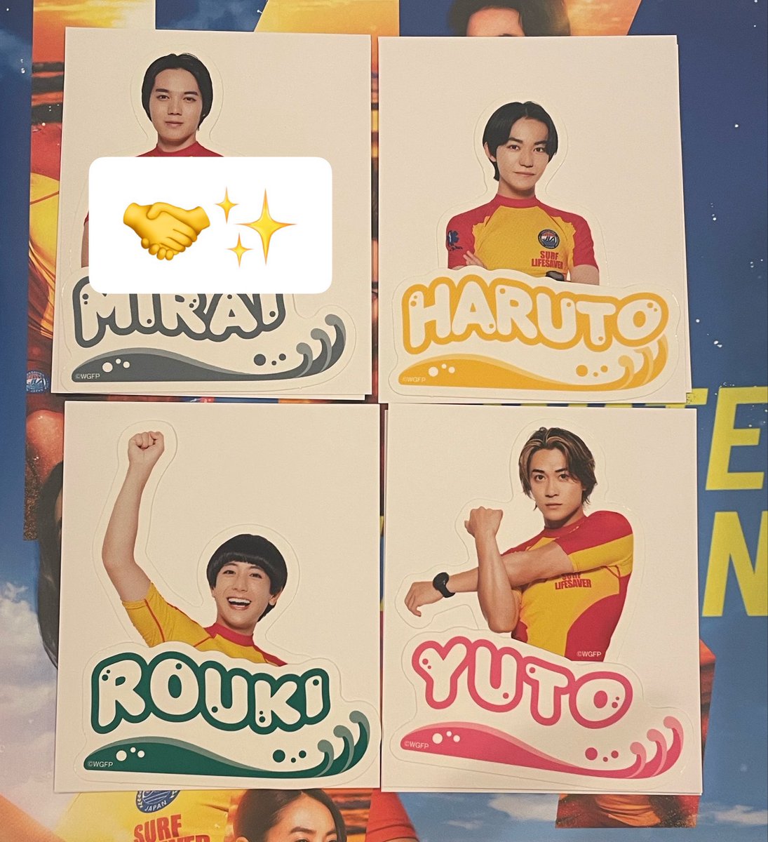 yoooocche's tweet photo. ウォーターガーディアンズ ブロマイド ステッカー 交換

〖譲〗
ステッカー：1枚目画像
ブロマイド：🔢のもの

〖求〗
ステッカー：服部海翔 森愁斗
ブロマイド：❤️‍🔥

郵送でのお取引となります🙇‍♀️
(直接お会いできそうな場合は手渡しも検討いたします！)
お声がけお待ちしております。 https://t.co/rtFTrNBH4p