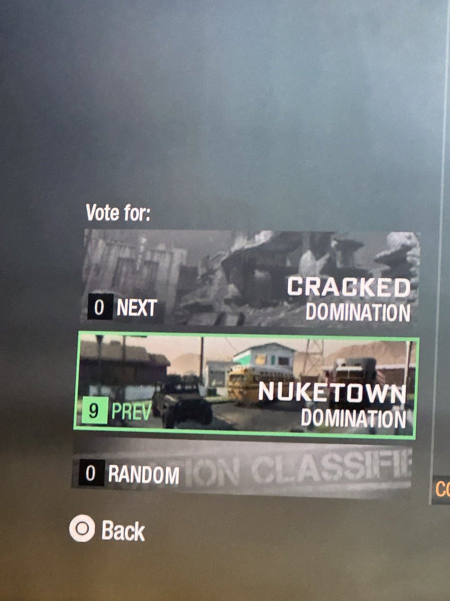 502_bos's tweet photo. @Treyarch These are RANDOM lobbies. This is what we get over and over: 6–10 people voting Nuketown, even after just playing it. Then the update says “NO VOTE ALLOWED.” This is exactly why this update ruined BO1 for me. Let us play the map we actually want. https://t.co/5tcb23flQ3