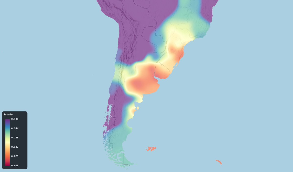 Richelieu2585's tweet photo. Distance from the average peninsular Spaniard to peoples from the Southern Cone: https://t.co/eiFgfF3f1q