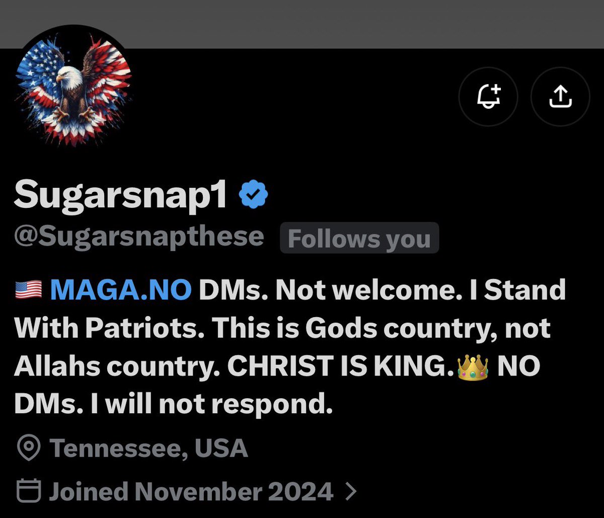 army1325air's tweet photo. Patriots, go check out @Sugarsnapthese.

America first. Faith strong. CHRIST IS KING.

Accounts like this are exactly why I still enjoy being here. https://t.co/kAotAj2oLA