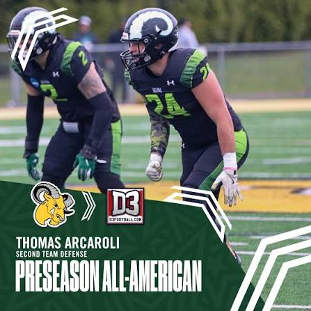 MACFBCoverage's tweet photo. 🚨 MAC SPOTLIGHT 🚨

Thomas Arcaroli | DE | Delaware Valley

- 2026 Preseason All-American — 2nd Team
- 2025 All-Region 1 — 2nd Team
- 2025 All-MAC — 1st Team

One of the MAC’s premier pass rushers returns in 2026.

#MACFootball #d3fb https://t.co/oZ7N9vrpFx