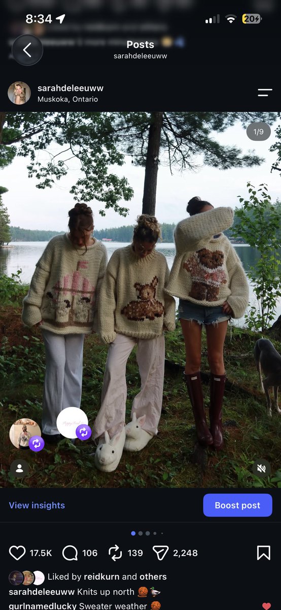 babooshke's tweet photo. Lol Am I crazy or did this company use my pics in AI to make an ad for their knits? They follow me btw https://t.co/7Zv0IWD0TX