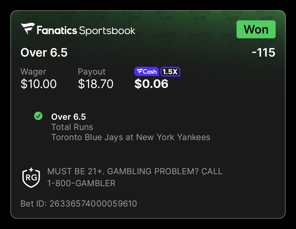 CarverJermar's tweet photo. A friend shared a bet with you on Fanatics Sportsbook. Tap the link to view and copy their bet. Don't forget, you earn FanCash on your bets. New to Fanatics? Claim your welcome bonus. Must be 21+. Terms apply.
https://t.co/5a9u3328Fw https://t.co/eh13uW83fF