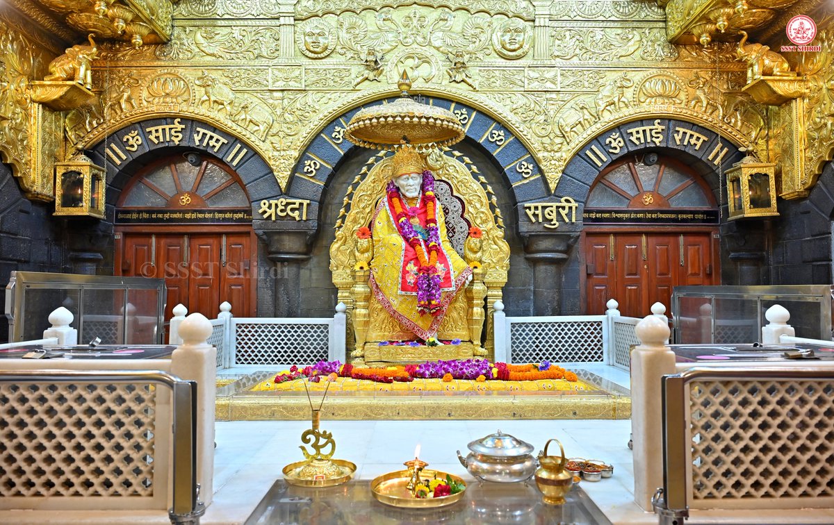 SSSTShirdi's tweet photo. *!! ॐ साई राम !!*
*श्री साईबाबा संस्थान विश्वस्त व्यवस्था,शिर्डी*
*!! ॐ Sai Ram !!*
*Shri Saibaba Sansthan Trust, Shirdi*
≈≈≈≈≈≈≈≈≈≈≈≈≈≈≈≈≈ 
*आरती :-शिर्डी माझे पंढरपुर*
*रविवार २३ ऑगस्ट २०२६*  
*Aarti :-Shirdi Majhe Pandharpur*
*Sunday 23 August 2026* https://t.co/zs0UG2EhXy