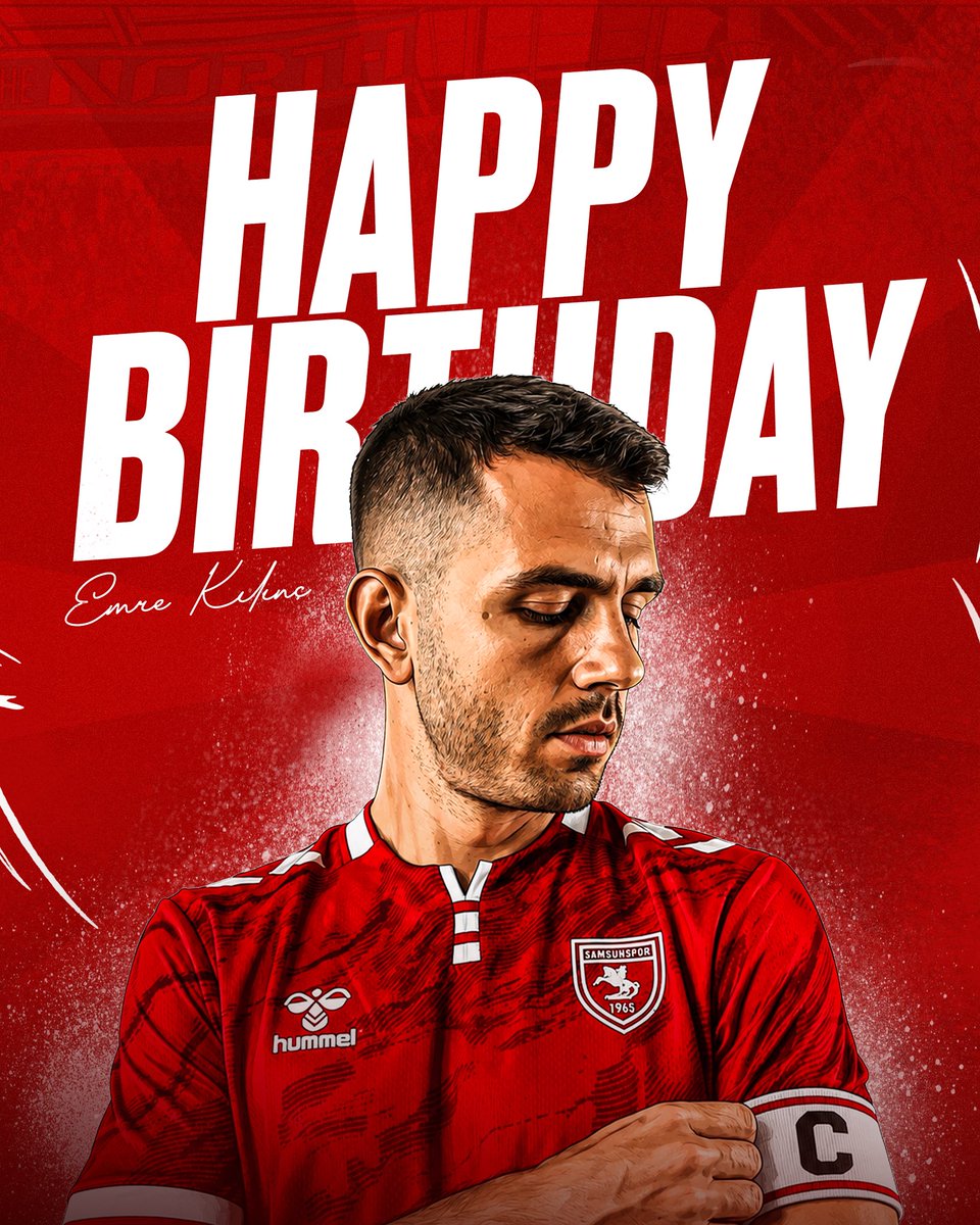 Samsunspor's tweet photo. 🎂 İyi ki doğdun Kaptan Emre! 🥳 

Atatürklü Arma’nın ağırlığını ve gururunu sahadaki her mücadelede hissettirdin. Sahada bitmek bitmeyen enerjinle, gol ve asistlerinle Samsunspor’a değer katmaya devam ediyorsun.

Liderliğin sadece sahada değil, soyunma odasında da bize güç veriyor.

Yeni yaşının sana sağlık, mutluluk ve nice başarılar getirmesini diliyoruz. ❤️🤍

#Samsunspor #AtatürklüArma #EmreKılınç