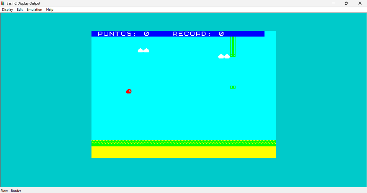 CarlosRetroGame's tweet photo. Versión minimalista del famoso juego Flappy Bird, programada íntegramente en Sinclair BASIC para ZX Spectrum y con gráficos UDG.

⚡ Nota importante: Debido a las limitaciones del intérprete BASIC, el juego es muy lento y no está pensado para ser jugado de manera fluida, sino como demostración técnica retro.

🎨 Gráficos UDG: Obstáculos y pájaro definidos con sprites básicos, mostrando cómo expandir las capacidades visuales del Spectrum sin ensamblador.

👉 Ideal para curiosos de la programación retro y coleccionistas de rarezas del Spectrum.