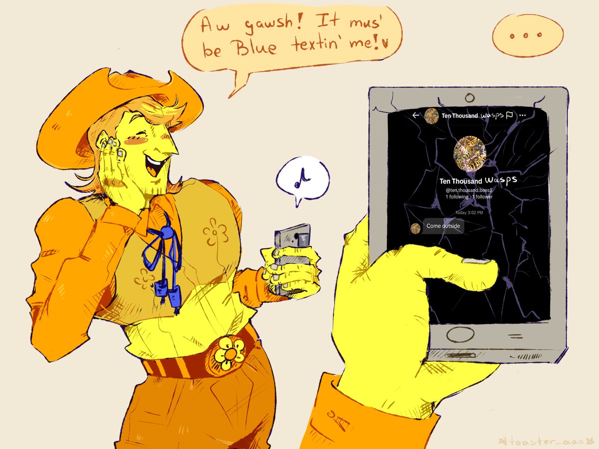 toaster_aaa's tweet photo. Wasps are attracted to brightly colored things. Especially if they are yellow.

(Based on a true story.)

#deltarune #deltarunefanart https://t.co/HvPS1bkEri