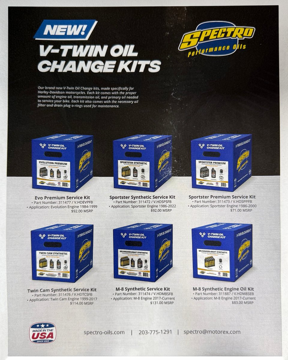 elpaulovalentin's tweet photo. • Evo Premium – $92. 00
• Sportster Synthetic – $92. 00
• Sportster Premium – $71. 00
• Twin Cam Synthetic – $114. 00
• M8 Synthetic – https://t.co/JgCQigjBWt