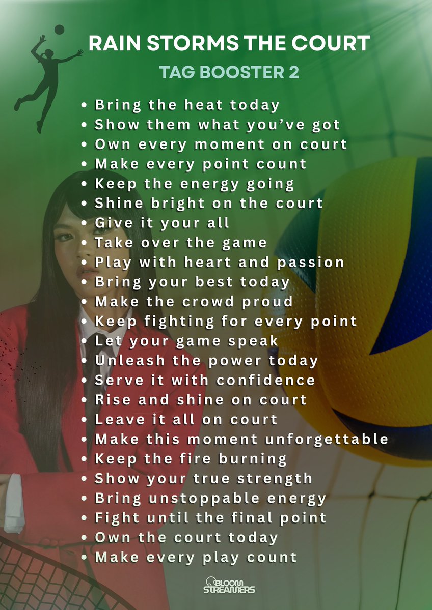 BloomStreamers's tweet photo. Thank you, Blooms, sa pag join ng  TP for Rain. Let’s drop tags pa po.

Reply tag booster 2 with tags po.

RAIN STORMS THE COURT
#AllStarRain https://t.co/UaK72hn7mu