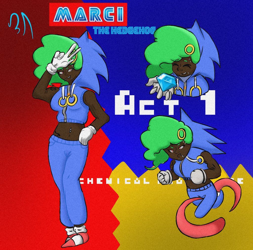 MekadonC's tweet photo. My OC in a Sonic suit,the poses were based of characters created by the creator of "I don't want to be a magic girl" https://t.co/uHbDpY5cRF
