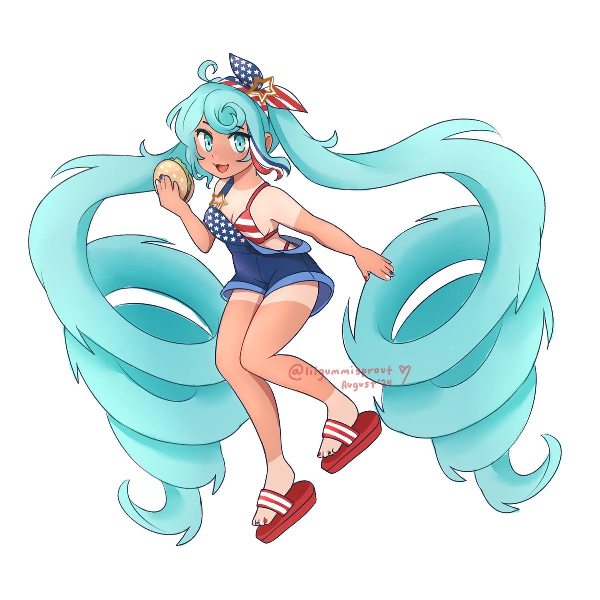crispychris1741's tweet photo. @TobiNerdy People in the comments getting mad as if they don't say "well every Miku is canon!" To a fucking drawing of Dr House with a Miku wig on 🫩

And plus, these Mikus should also be technically stereotypical too because not all Americans eat burgers and wear the American flag. https://t.co/3m6O7hcKg8