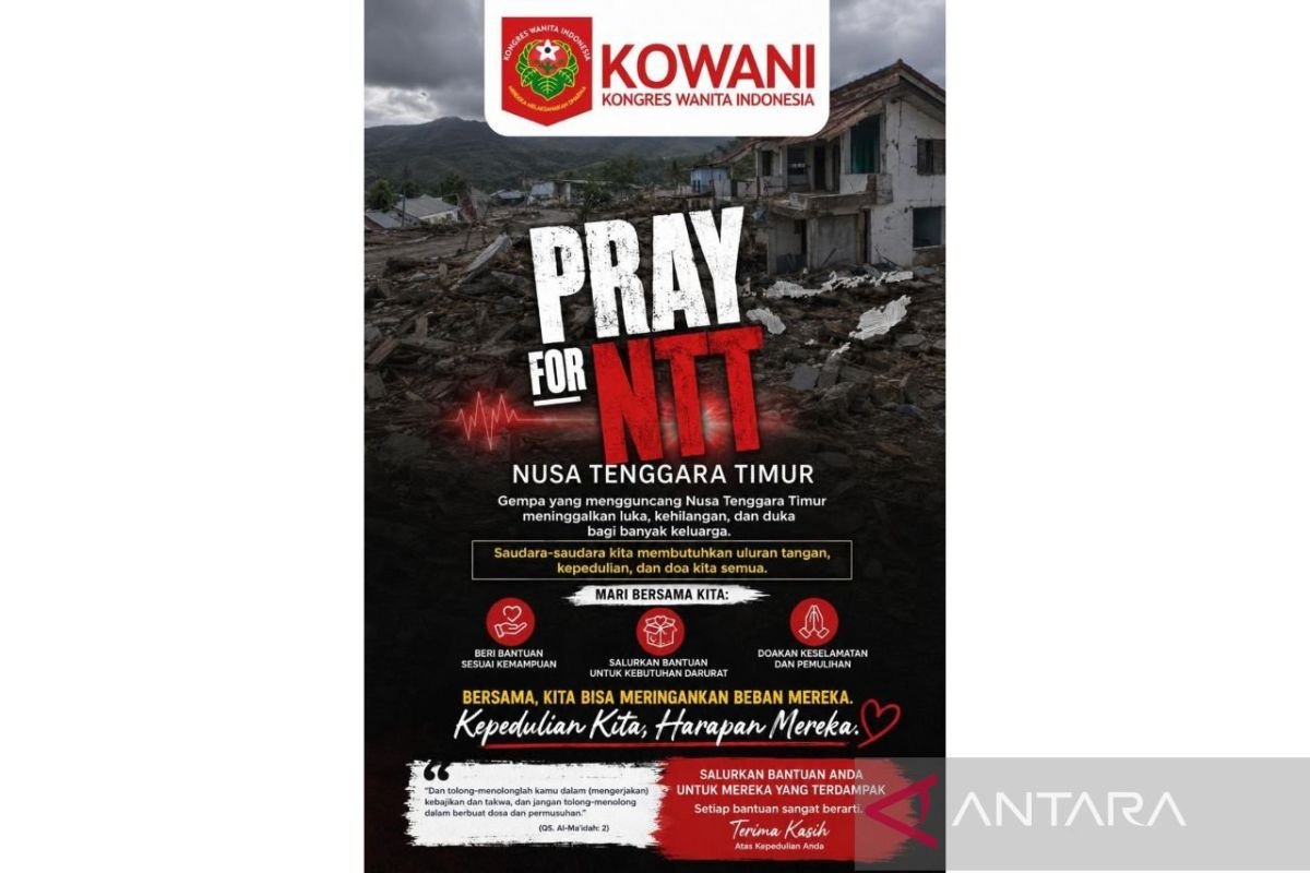 Jennifer62799's tweet photo. Indonesian women's organizations are calling on all sectors to provide assistance to the victims of the earthquake in East Nusa Tenggara, in order to demonstrate the spirit of unity and mutual assistance. https://t.co/D1wfodsg4T