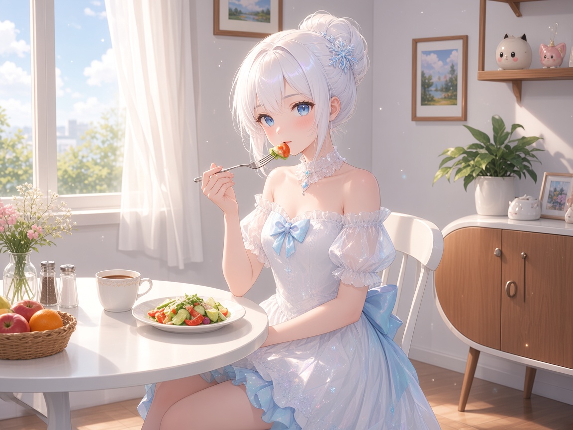 Magical_Lumi's tweet photo. 今日は金曜にNettoで買ったキュウリを使ってアグルケサラッド(agurkesalat)を作ったよ🥒
爽やかな夏野菜サラダがとっても美味しい！
みんなはお昼食べた？

本日の豆知識：
アグルケサラッドはデンマーク伝統のキュウリサラダで、酢と砂糖で甘酸っぱく味付けするのが特徴。夏の食卓を彩る家庭料理だよ。北欧のシンプルな味わい、好き！

#Magical_Lumi #昼のレポート