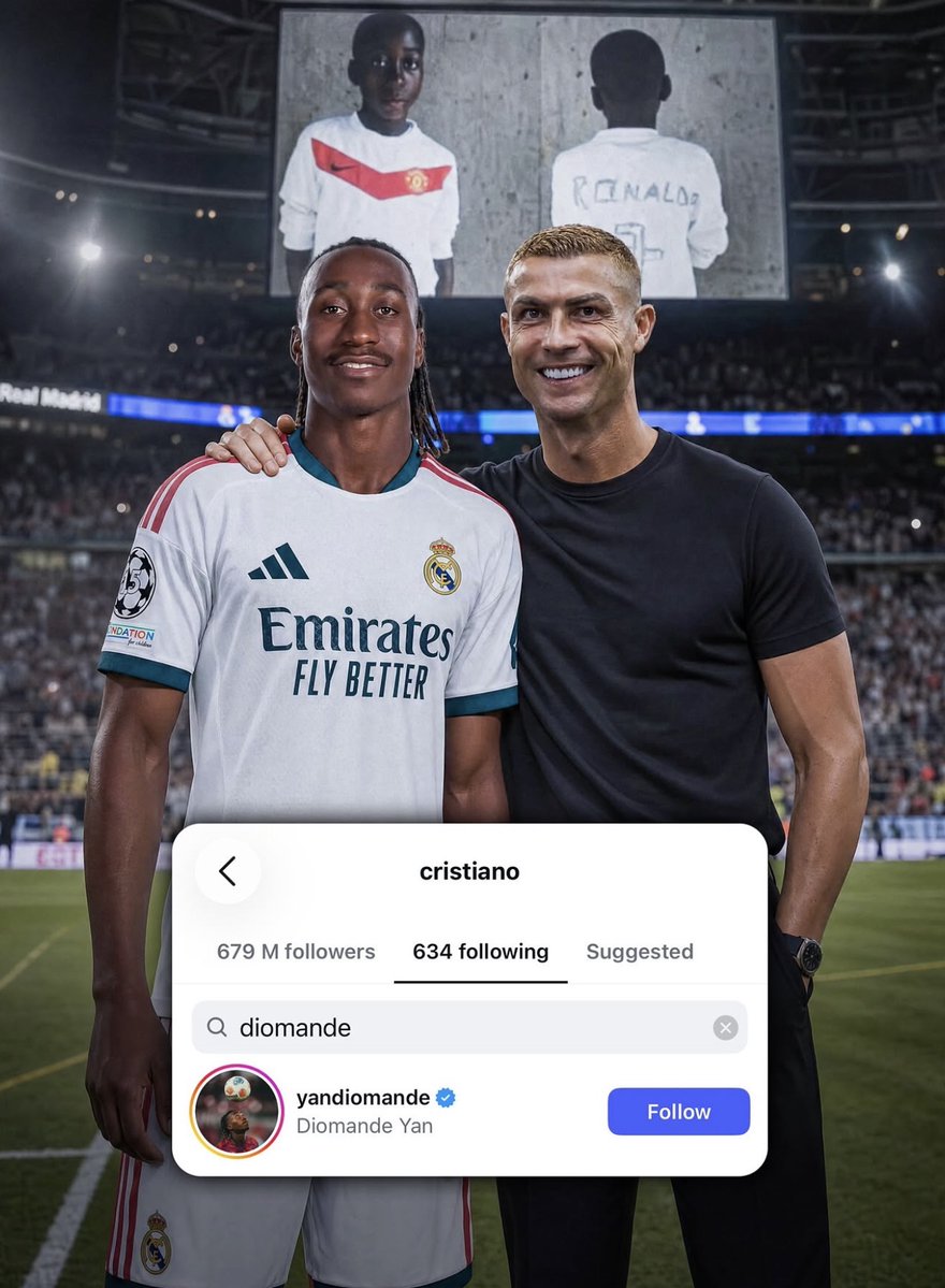 MadridXtra's tweet photo. Yao Diomandé joined his dream club, then got a follow from the childhood idol he grew up admiring.

Some dreams really do come true. 🥲🤍 https://t.co/TXvk2FmvW3