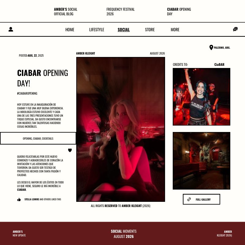 amberklght's tweet photo. Amber’s post —  CiaBAR opening day.
➤ Palermo, Argentina.  : by amberklght.

Un vistazo a la apertura de Ciabar. Súper feliz de ser parte de esta noche, y de ver nacer un proyecto hecho con tanto cariño y calidad. 🍸 @azursoir @ciabybar 

August 22, 2026. https://t.co/QwY1Wt5j0u