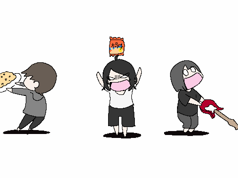 Bokikosan's tweet photo. オリキャラでタミフルリバー三姉妹パロ https://t.co/HibTY4rqry