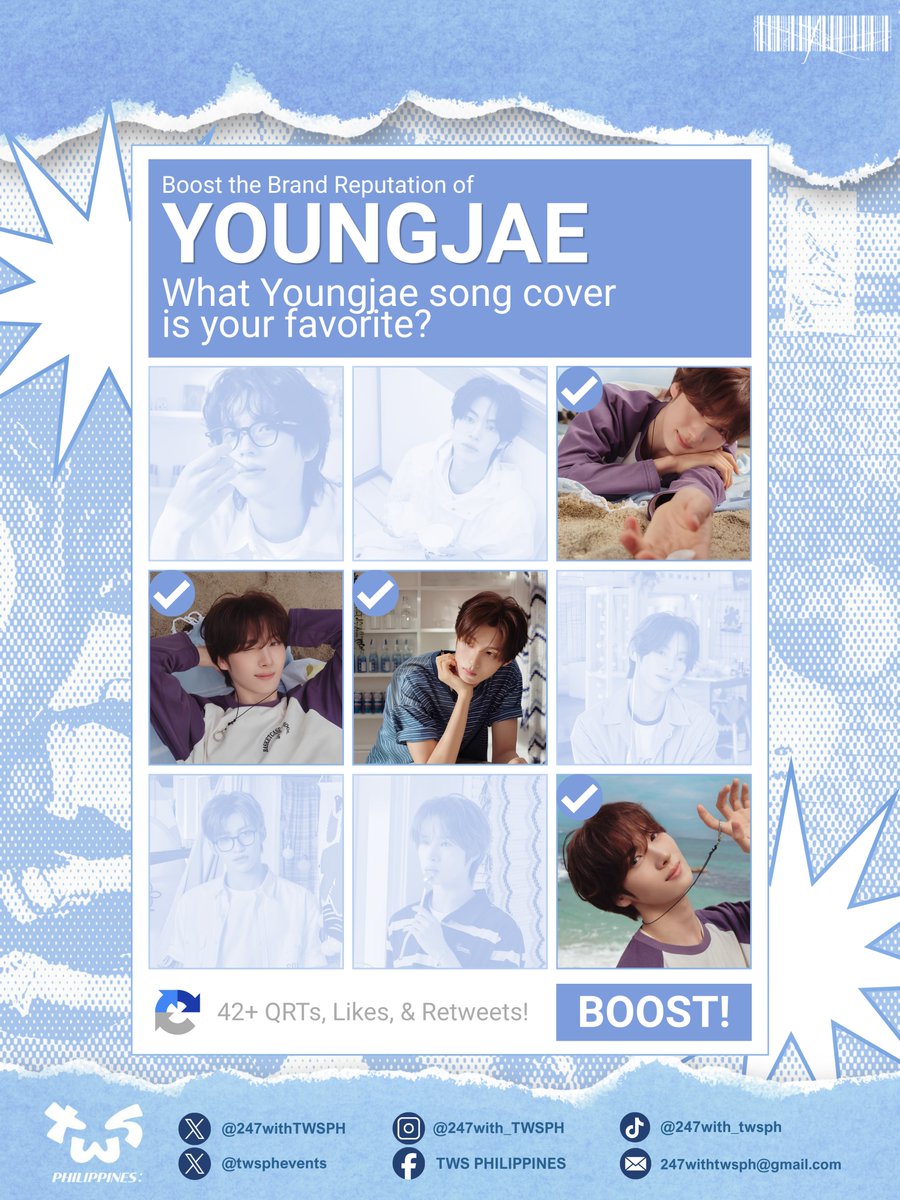 247withTWSPH's tweet photo. [TWS:BOOST] #247with_TWSPH
BRAND REPUTATION BOOST 🆙

YOUNGJAE Day! 🐶
Answer today’s question on the QRT with the hashtags to help boost Youngjae and TWS’ Brand Reputations.

“What Youngjae song cover is your favorite?”

🔓 42+ QRTs, Likes, & Retweets

#TWS #투어스 #YOUNGJAE #영재 @tws_pledis