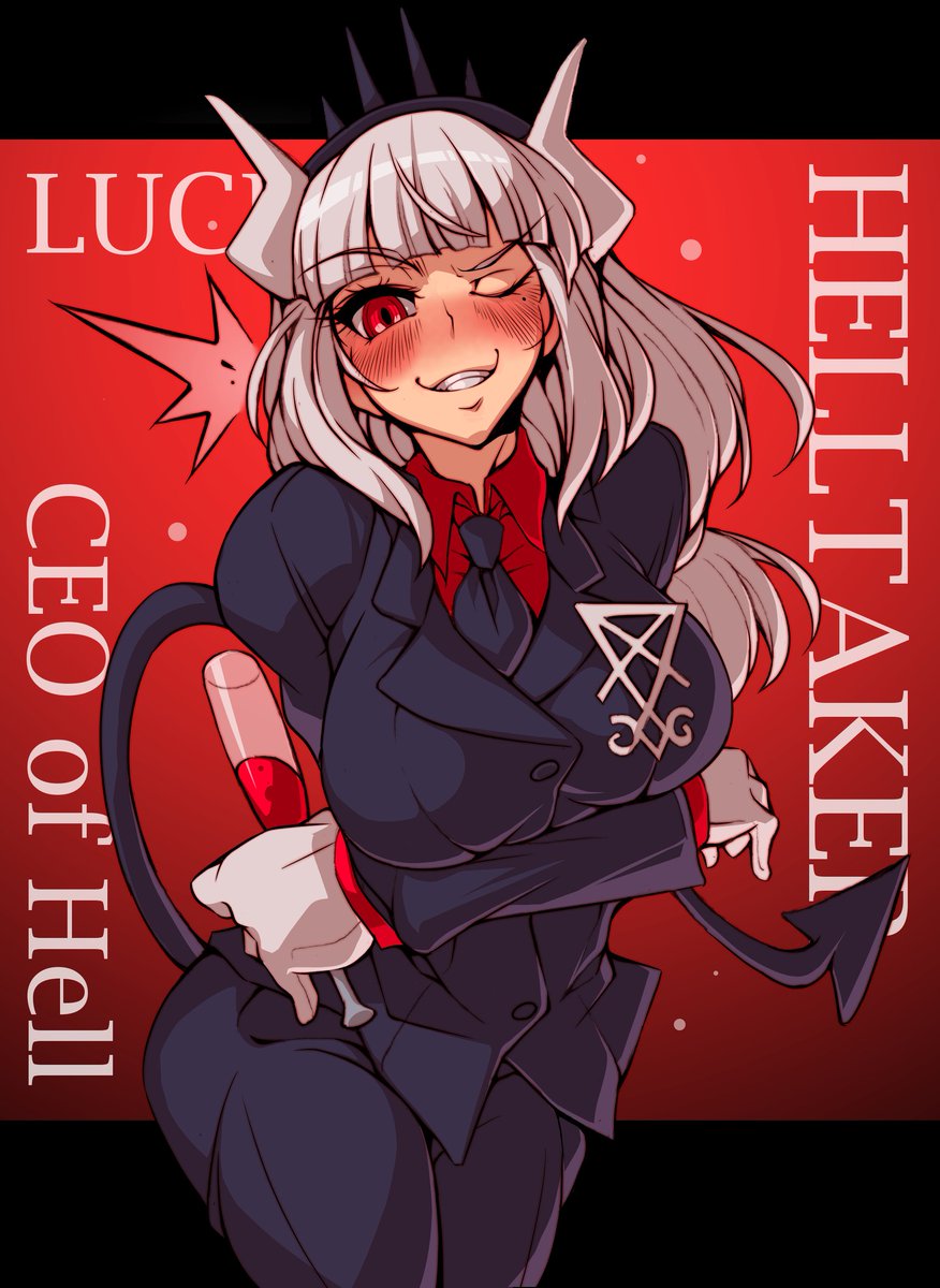 yoshitsuki_'s tweet photo. ヘルテイカーのルシファーCEO・改！
#Helltaker #Helltakerfanart https://t.co/rxSrgb3Nog