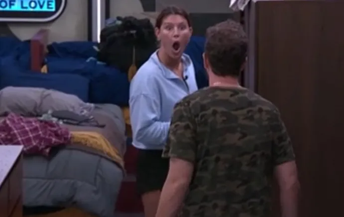 BBLionOteV's tweet photo. haley's reaction to angela and taylor's argument #bb28 https://t.co/4pVQarHBl3
