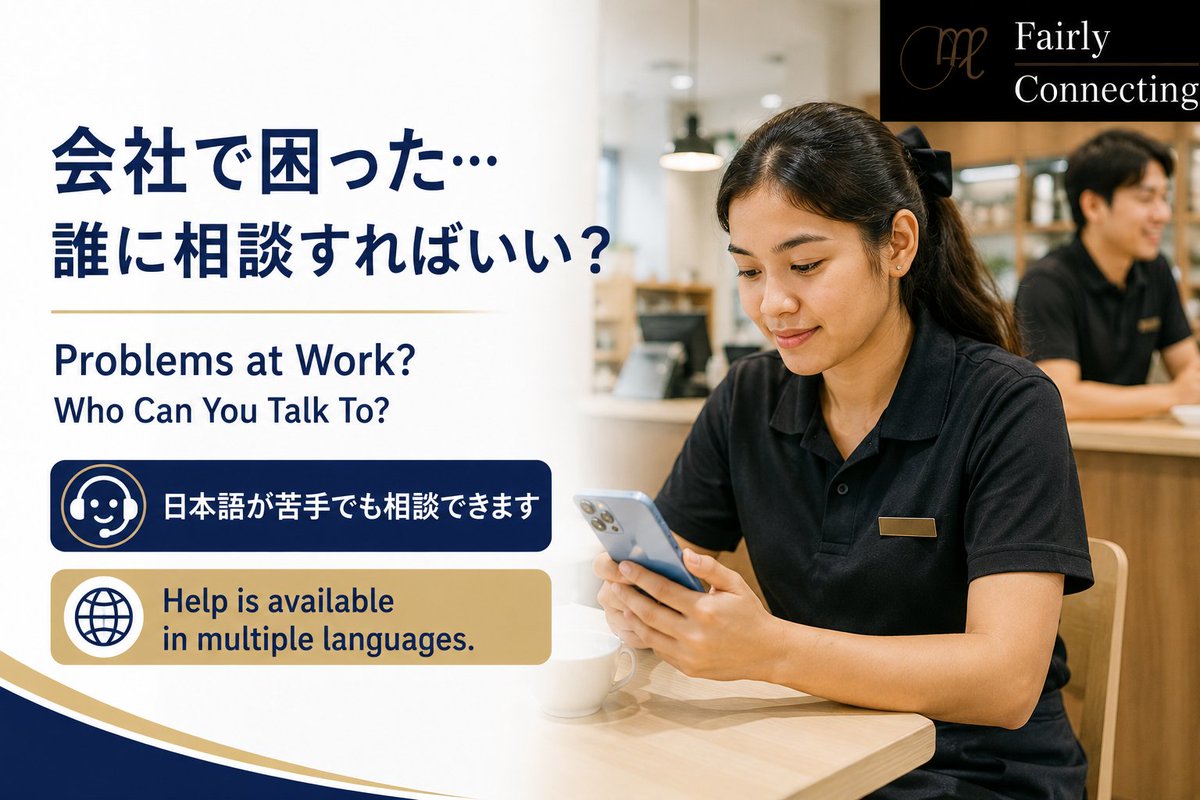 coco2074's tweet photo. Foreign workers in Japan:

If you have problems with salary, overtime, working conditions or your job, you can ask for help in your own language.

You don't need to understand everything by yourself.

It's OK to ask.

#WorkInJapan #SpecifiedSkilledWorker https://t.co/lH2LlmEHuM