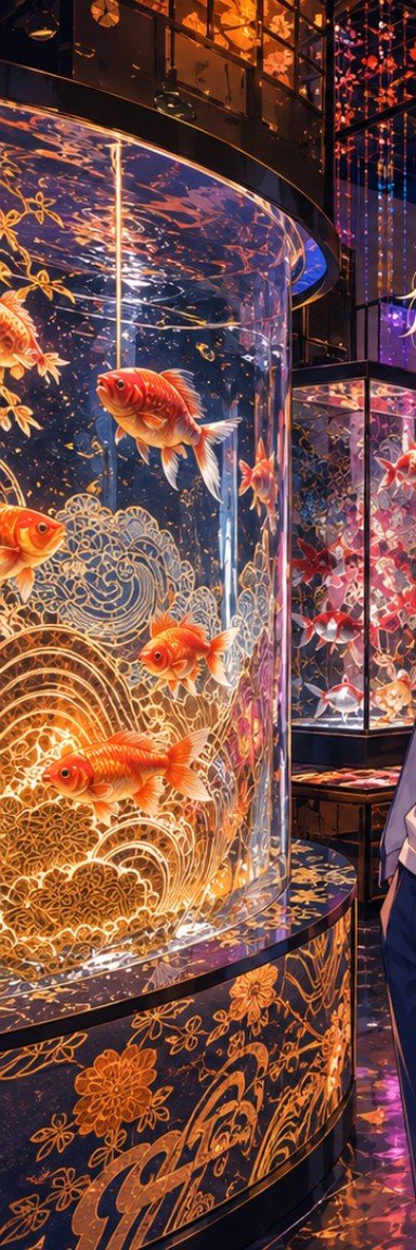 reveri22's tweet photo. 先ほどの金魚美術館をこちらのプロンプトお借りしてみやすくしました
4分割いいですね。ありがとうございますﾟ+(人・∀・*)+｡🐠
#AIイラスト
#ChatGPT https://t.co/h9lHY9CQ04