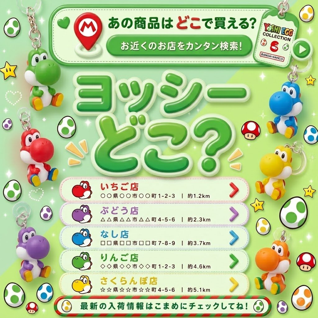 ヨッシー ガチャガチャ 設置場所