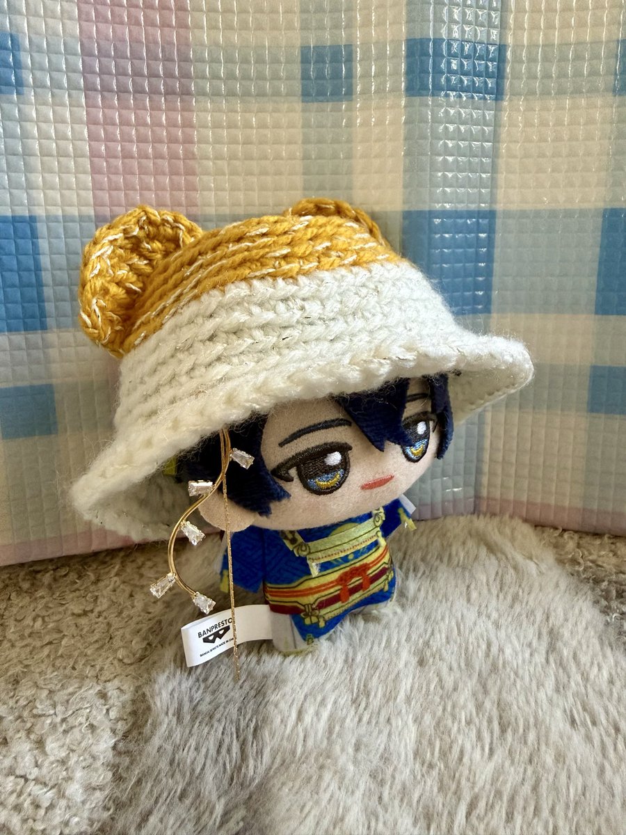 chickenskin0141's tweet photo. 宗近帽子に耳を付けてみました
狐🦊っぽくしようかと思ったけど、クマ🐻っぽくてもカワイイ💖

 100均で良さげな飾りも見つけたのであとで付ける予定

#刀剣乱舞　#三日月宗近 https://t.co/eQHYVTAvnH